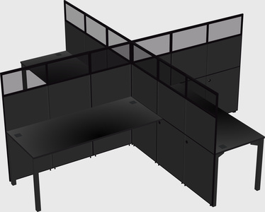 Quad office cubicles
