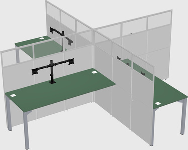 Quad office cubicles
