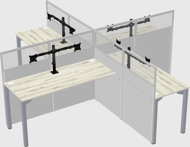 Quad office cubicles