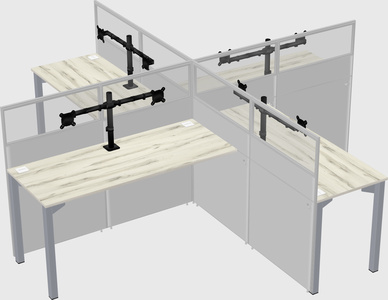 Quad office cubicles