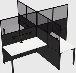 Bureaux à quatre cabines