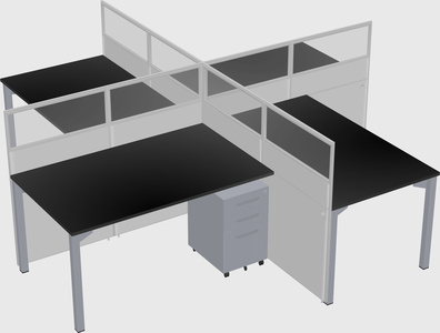 Quad office cubicles