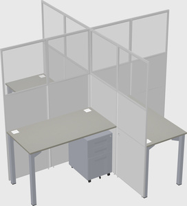 Quad office cubicles