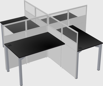 Quad office cubicles