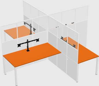 Quad office cubicles