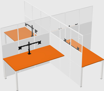 Quad office cubicles