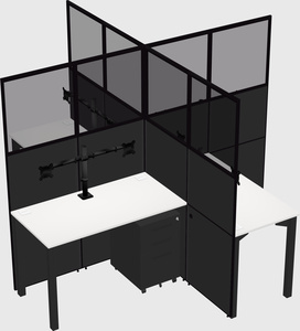 Bureaux à quatre cabines