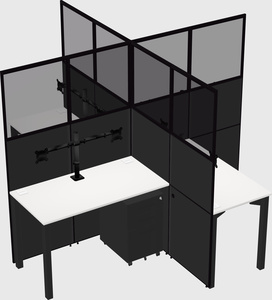 Bureaux à quatre cabines