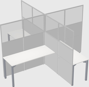 Bureaux à quatre cabines