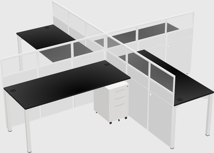 Quad office cubicles
