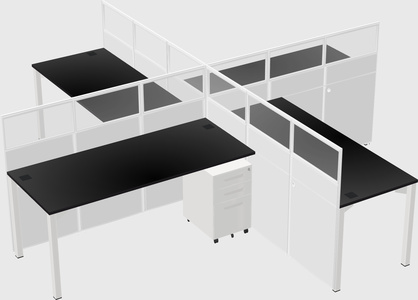 Quad office cubicles