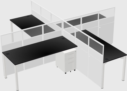 Quad office cubicles