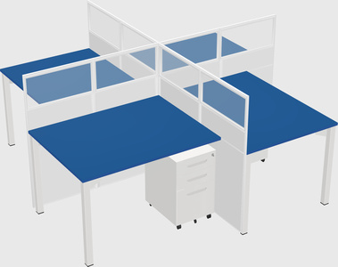 Quad office cubicles