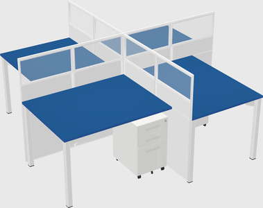 Quad office cubicles
