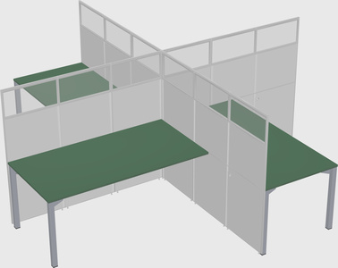 Quad office cubicles