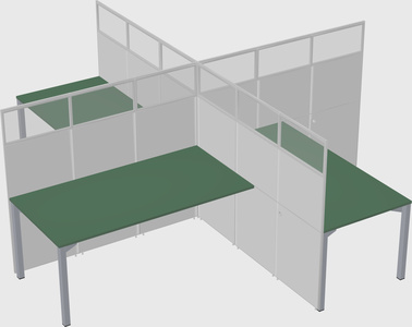 Quad office cubicles