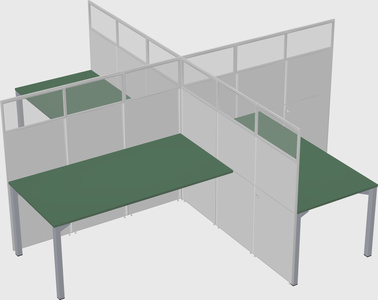 Quad office cubicles