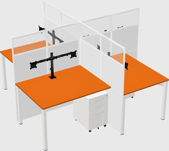 Quad office cubicles