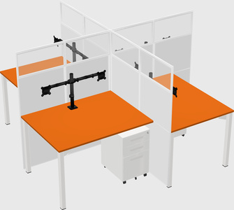 Quad office cubicles