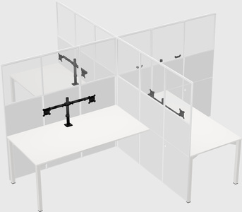 Quad office cubicles