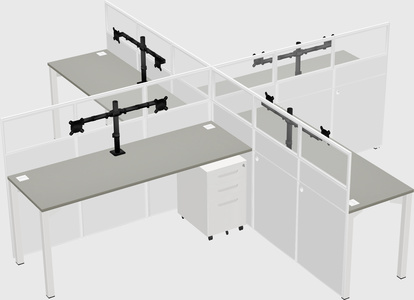 Quad office cubicles