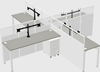 Quad office cubicles