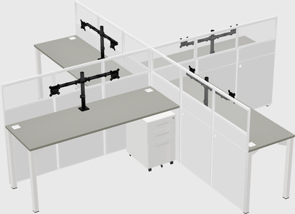 Quad office cubicles