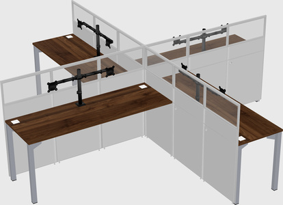Quad office cubicles