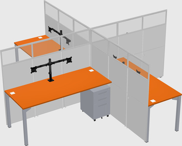 Quad office cubicles