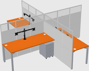 Quad office cubicles