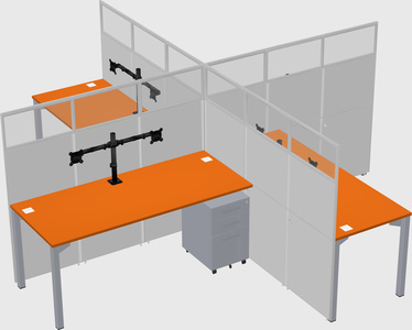 Quad office cubicles