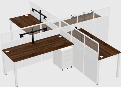 Quad office cubicles