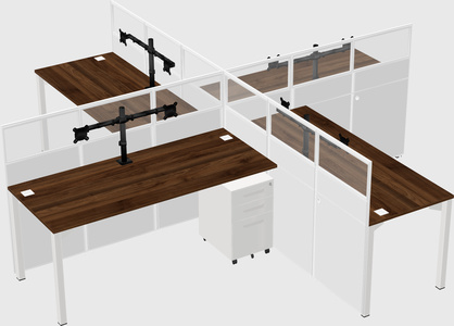 Quad office cubicles