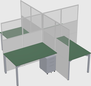 Quad office cubicles