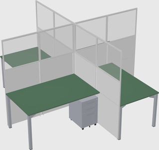 Quad office cubicles