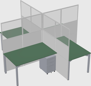 Quad office cubicles
