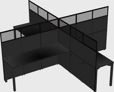Quad office cubicles