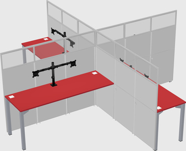 Quad office cubicles