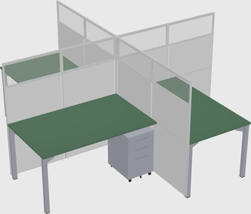 Quad office cubicles