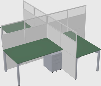 Quad office cubicles