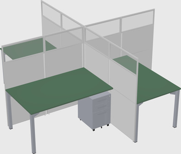 Quad office cubicles