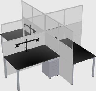 Quad office cubicles