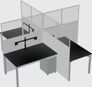 Quad office cubicles