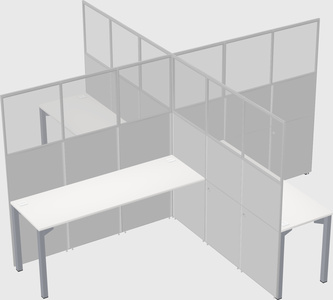 Bureaux à quatre cabines