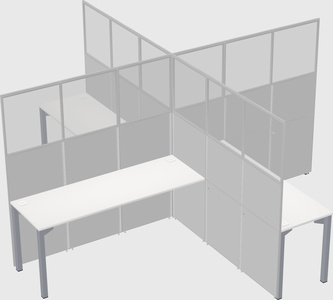 Bureaux à quatre cabines