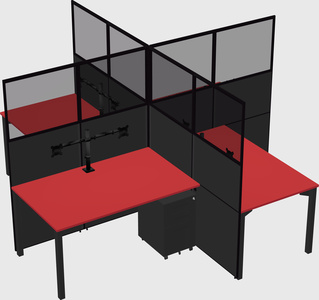 Quad office cubicles