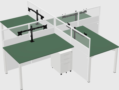 Quad office cubicles