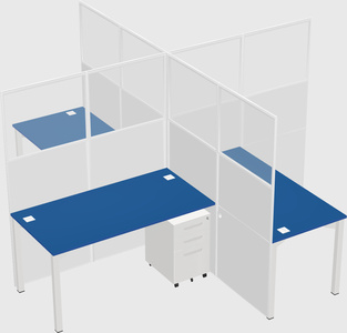 Bureaux à quatre cabines