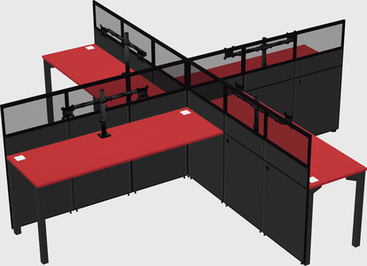 Quad office cubicles