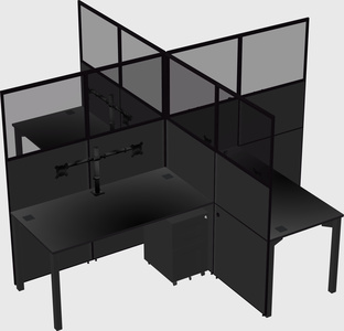 Quad office cubicles